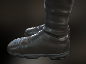 black leather boots 3 3D 模型