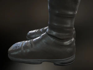 black leather boots 3 3D Model