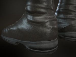 black leather boots 3 3D 模型