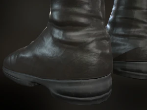 black leather boots 3 3D Model