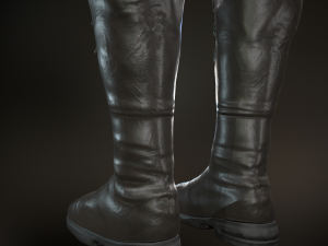 black leather boots 3 3D 模型