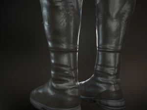 black leather boots 3 3D Model
