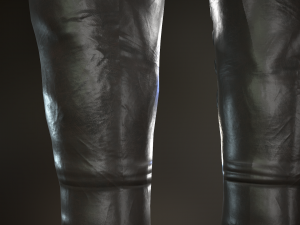 black leather boots 3 3D 模型