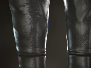 black leather boots 3 3D Model
