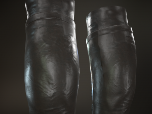 black leather boots 3 3D 模型
