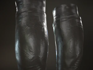 black leather boots 3 3D Model