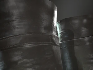 black leather boots 3 3D Model