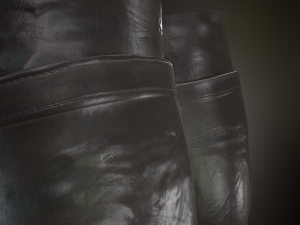 black leather boots 3 3D 模型