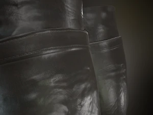 black leather boots 3 3D Model