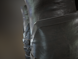black leather boots 3 3D 模型