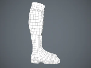 black leather boots 3 3D Model