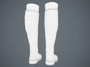 black leather boots 3 3D 模型