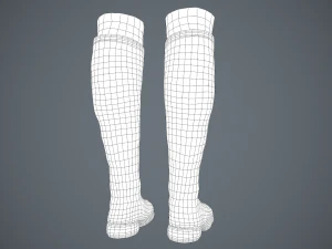 black leather boots 3 3D Model