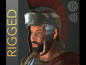 prajurit Romawi dengan janggut dicurangi Model 3D