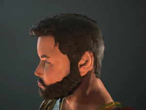 roman soldier with beard rigged 3D Model