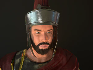 roman soldier with beard rigged 3D Model