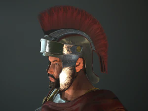 roman soldier with beard rigged 3D Model