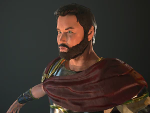 roman soldier with beard rigged 3D Model