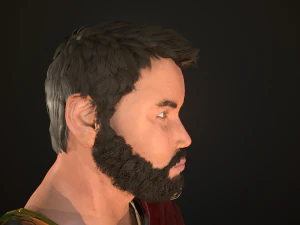 roman soldier with beard rigged 3D Model
