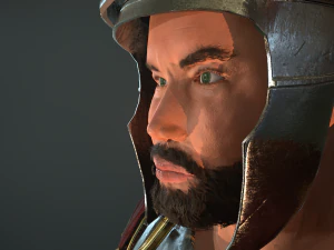 roman soldier with beard rigged 3D Model