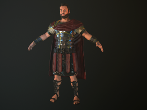 roman soldier with beard rigged Modelo 3D