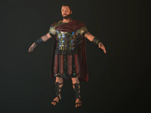 roman soldier with beard rigged 3D Model
