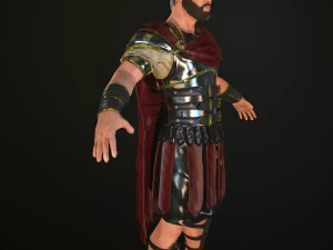 roman soldier with beard rigged 3D Model