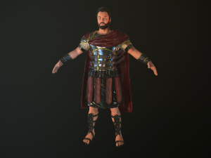 roman soldier with beard rigged Modelo 3D