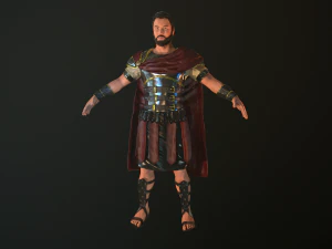 roman soldier with beard rigged 3D Model
