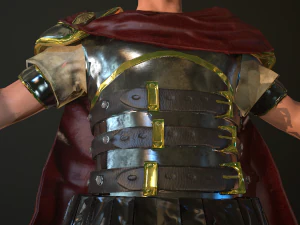 roman soldier with beard rigged 3D Model