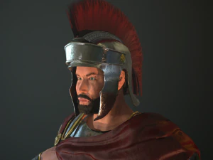 roman soldier with beard rigged 3D Model