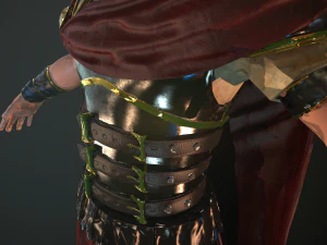 roman soldier with beard rigged 3D Model