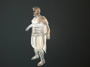 roman soldier with beard rigged 3D Model