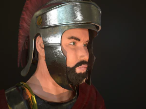 roman soldier with beard rigged 3D Model