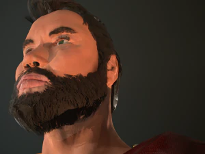 roman soldier with beard rigged 3D Model