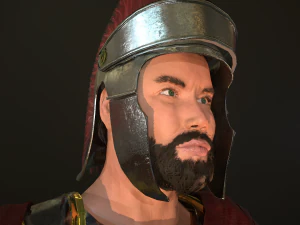 roman soldier with beard rigged 3D Model