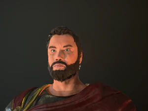 roman soldier with beard rigged 3D Model