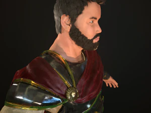 roman soldier with beard rigged 3D Model