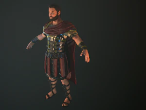 roman soldier with beard rigged 3D Model