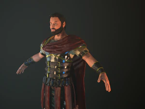 roman soldier with beard rigged 3D Model