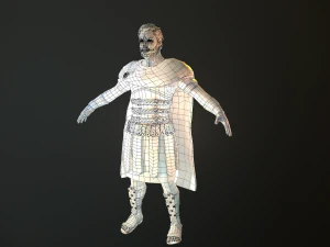 roman soldier with beard rigged 3D Model