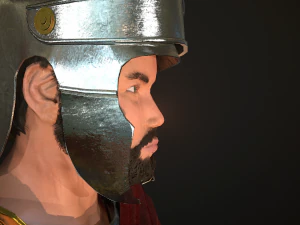 roman soldier with beard rigged 3D Model