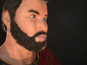 roman soldier with beard rigged 3D Model