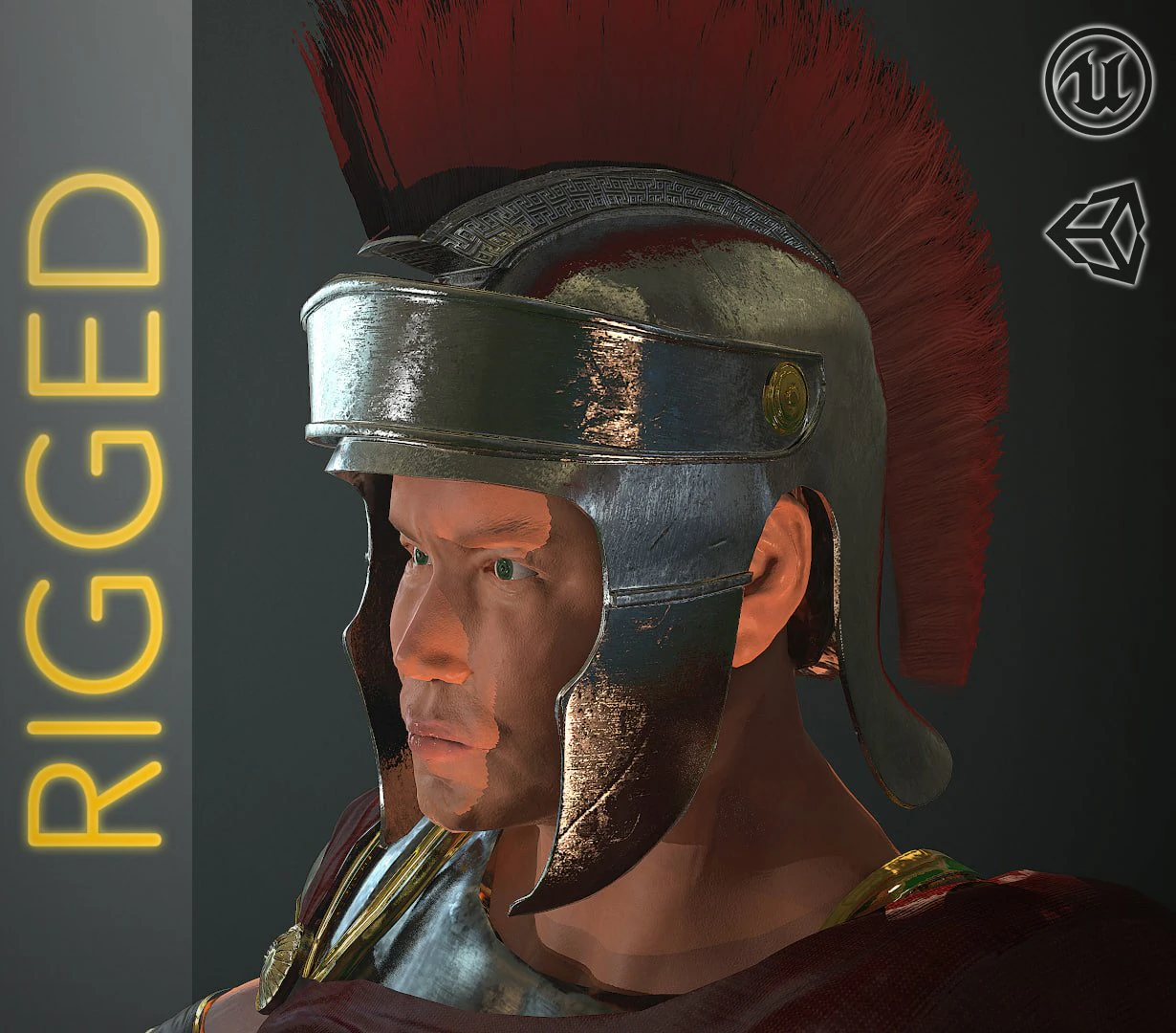 roman soldier rigged 3D Model .c4d .max .obj .3ds .fbx .stl .blend
