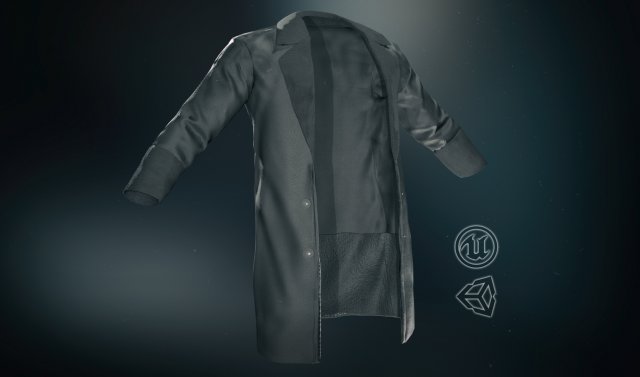 black coat Modello 3D .c4d .max .obj .3ds .fbx .stl .blend 