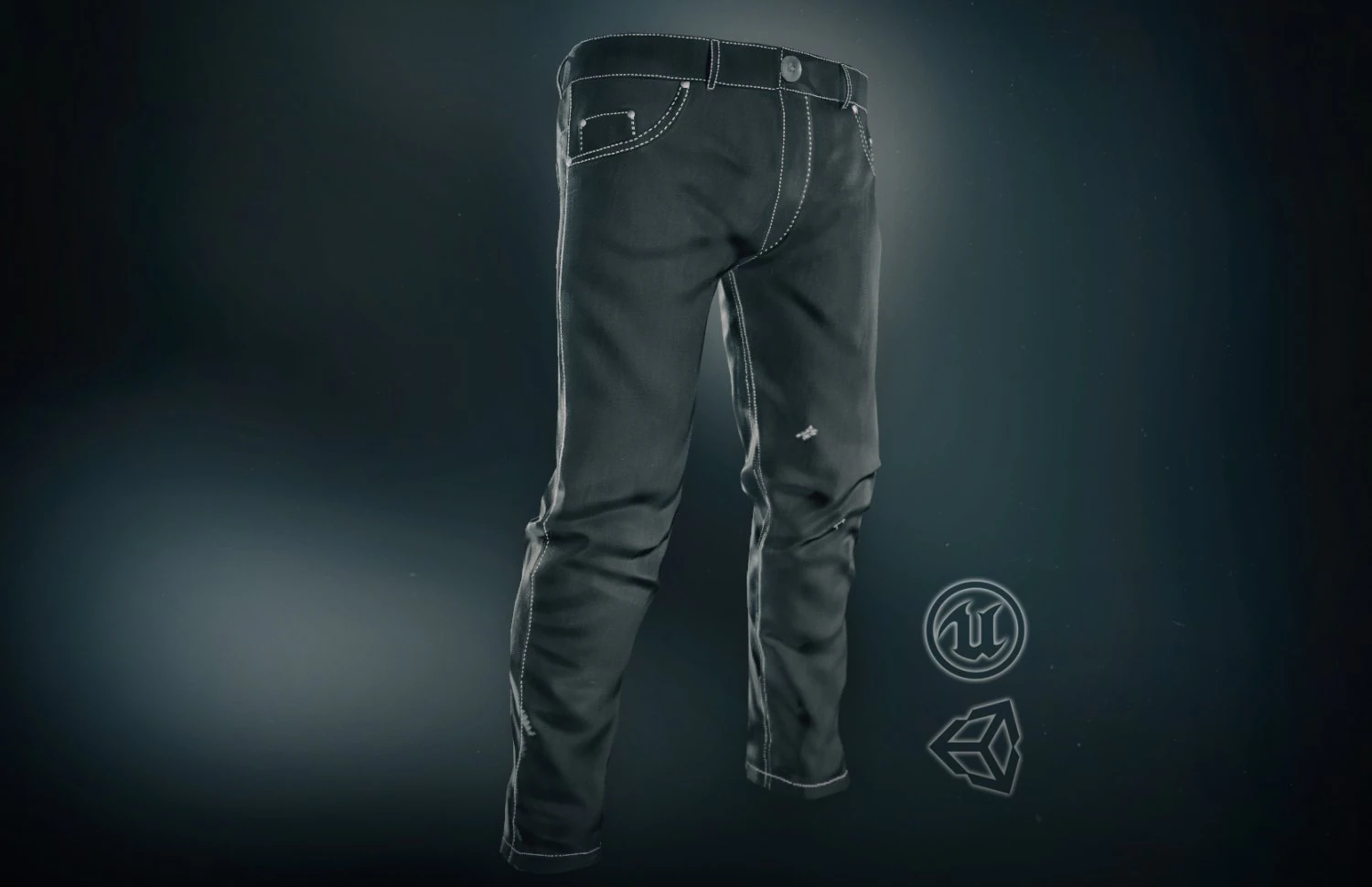 black jeans pants 3D Model .c4d .max .obj .3ds .fbx .stl .blend 