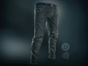 calça jeans preta Modelo 3D