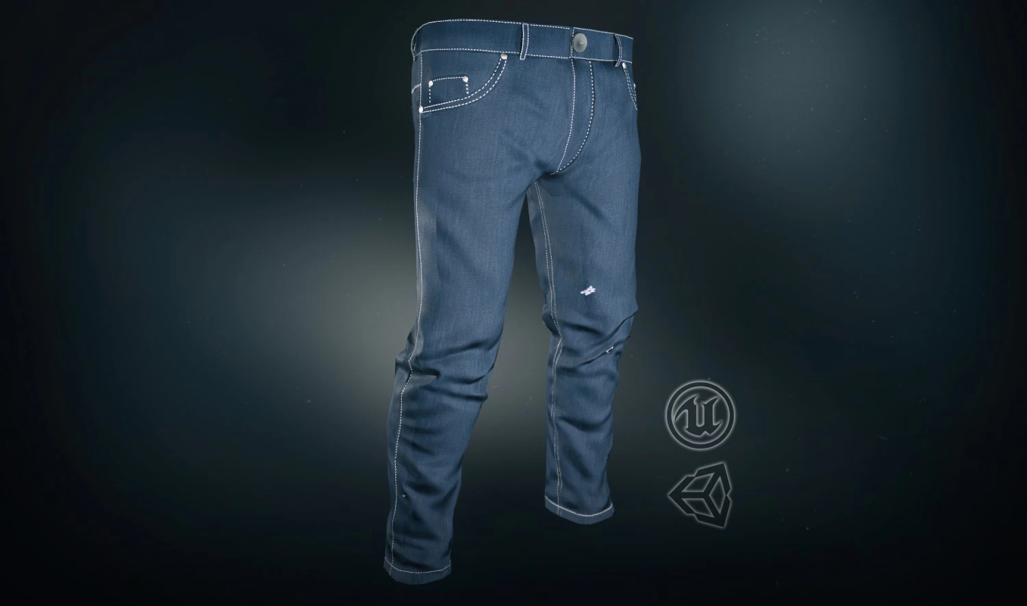 blue jeans pants 3D Model .c4d .max .obj .3ds .fbx .stl .blend 