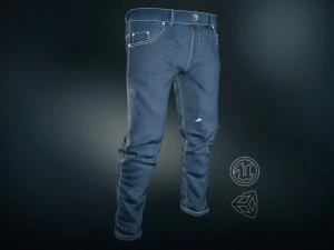 calça jeans azul Modelo 3D