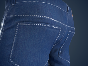 blue jeans pants Modelo 3D
